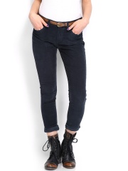 Roadster Women Navy Skinny Fit Corduroy Trousers