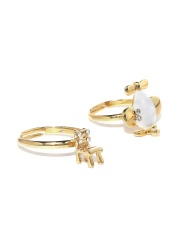 SALT Set of 2 Gold-Toned Rings