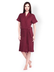 Sand Dune Women Maroon Bathrobe