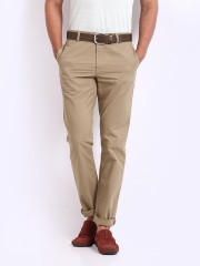 Scullers Men Brown Slim Fit Chino Trousers