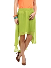 Sher Singh Lime Green High-Low Skirt
