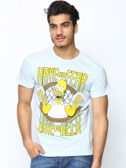Simpsons by Free Authority Men Blue Melange T-shirt