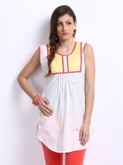 Span Women White Embroidered Kurti