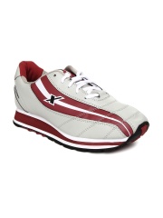 Sparx Men Grey & Maroon Sports Shoes