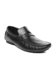 Steve Madden Men Black Leather Loafers