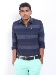 U.S. Polo Assn. Men Navy Striped Casual Shirt