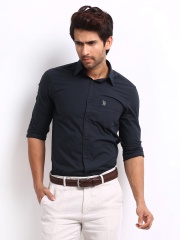 U.S. Polo Assn. Men Navy Tailored Fit Casual Shirt