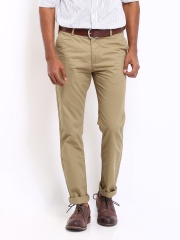U.S. Polo Assn. Men Beige Tapered Fit Trousers