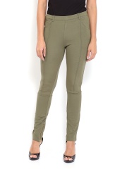 United Colors of Benetton Women Olive Green Treggings