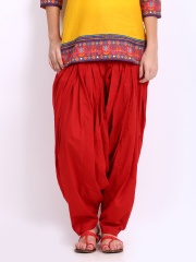 Vishudh Women Red Patiala Pants