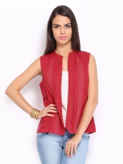 W Women Coral Red Waistcoat