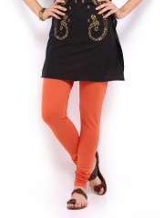 W Women Orange Churidar Leggings