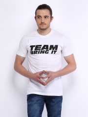 WWE Men White Printed Rock T-shirt