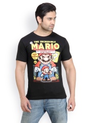 White Kalia Men Black Printed T-shirt