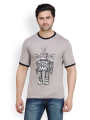 White Kalia Men Grey Printed T-shirt