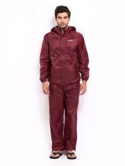 Wildcraft Men Maroon Clothing Set