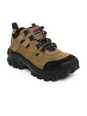 Woodland Men Brown & Black Leather Casual Shoes