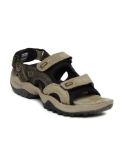 Woodland Men Khaki Leather Sandals