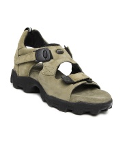 Woodland Men Khaki Leather Sandals