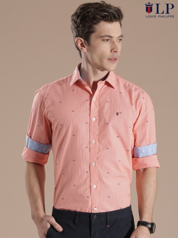 Buy Louis Philippe Sport Red & White Checked Slim Smart Casual Shirt - Shirts for Men | Myntra