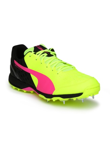 puma cricket shoes pink and yellow