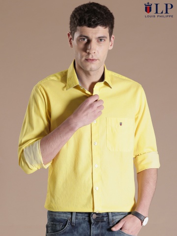Buy Louis Philippe Sport Yellow Tailored Fit Casual Shirt - Apparel for Men