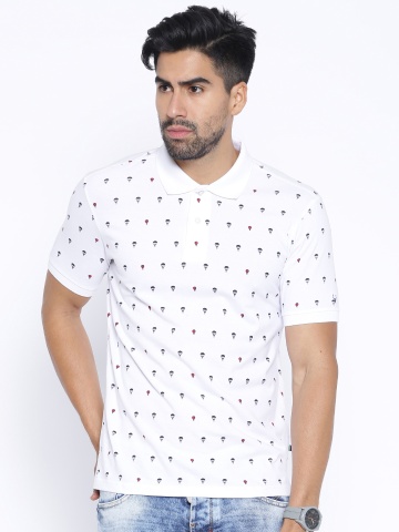 Buy Allen Solly Sport White Printed Polo T Shirt - Tshirts for Men | Myntra