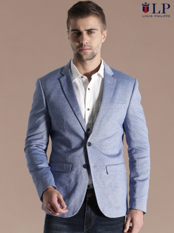 Buy Louis Philippe Sport Blue John Fit Smart Casual Blazer - Blazers for Men | Myntra