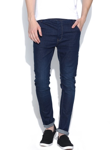 United Colors of Benetton Men Navy Carrot Fit Jeans available at 