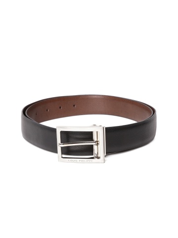 Buy Louis Philippe Men Black & Brown Reversible Leather Belt - 360 - Accessories for Men - 917831