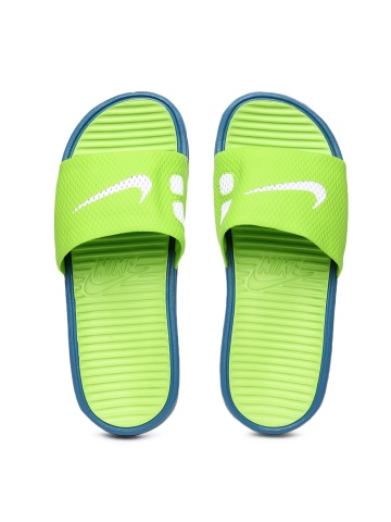 nike slides neon