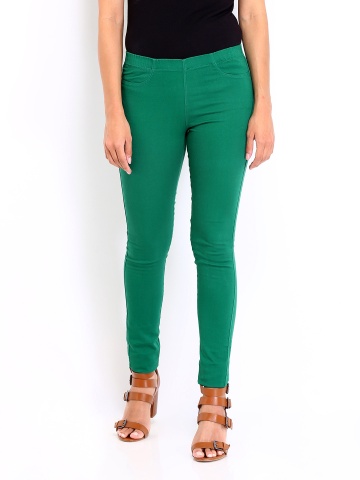 green jeggings womens