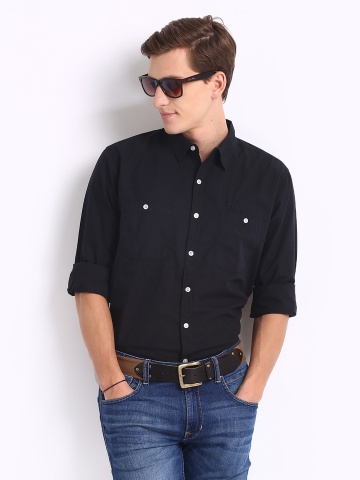 Roadster Men Black Slim Fit Casual Shirt Roadster Men Black Slim Fit Casual Shirt at Rs 592 - Myntra 50% Off