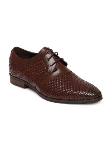 Buy Siciliano Men Brown Leather Semi Formal Shoes 633