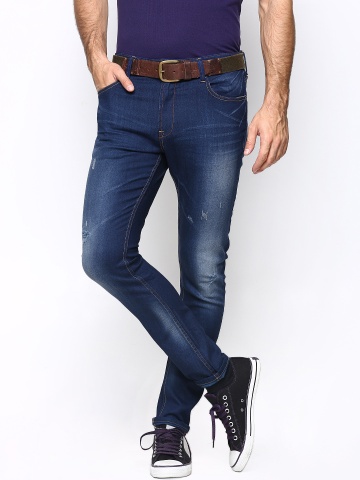 United Colors of Benetton Men Blue Carrot Fit Jeans available at 