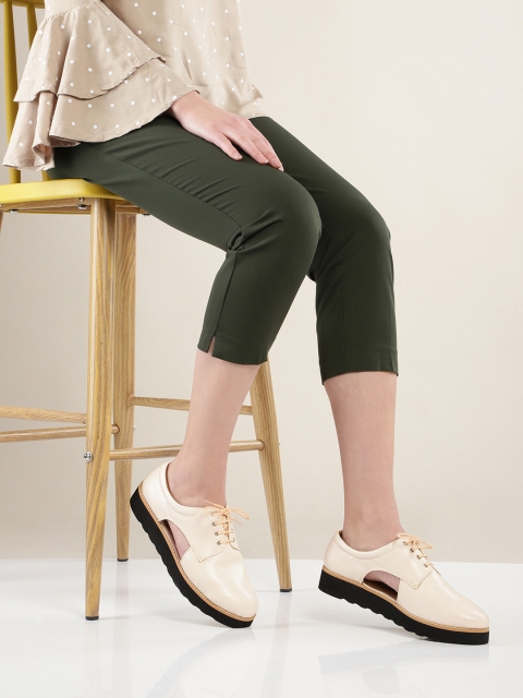 her by invictus Women Beige Cushioned Derbys