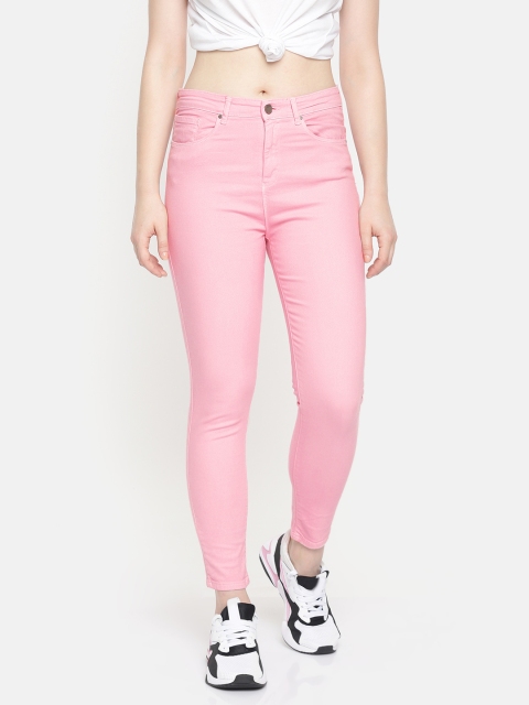 SPYKAR Women Pink Alexa Super Skinny Fit High-Rise Clean Look Stretchable Cropped Jeans
SPYKAR Women Pink Alexa Super Skinny Fit High-Rise Clean Look Stretchable Cropped Jeans