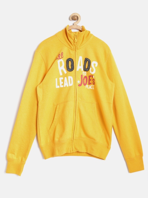 United Colors of Benetton Boys Mustard Yellow Printed Sweatshirt