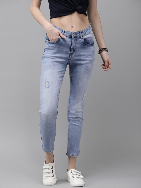 The Roadster Lifestyle Co Women Blue Skinny Fit Mid-Rise Low Distress Stretchable Cropped Jeans
The Roadster Lifestyle Co Women Blue Skinny Fit Mid-Rise Low Distress Stretchable Cropped Jeans