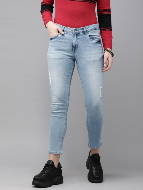 The Roadster Lifestyle Co Women Blue Skinny Fit Mid-Rise Low Distress Stretchable Cropped Jeans
The Roadster Lifestyle Co Women Blue Skinny Fit Mid-Rise Low Distress Stretchable Cropped Jeans