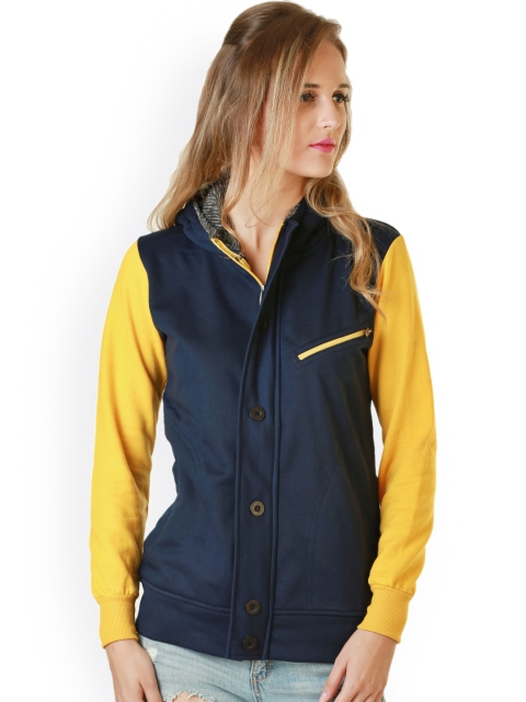 Belle Fille Navy Hooded Jacket, Navy blue