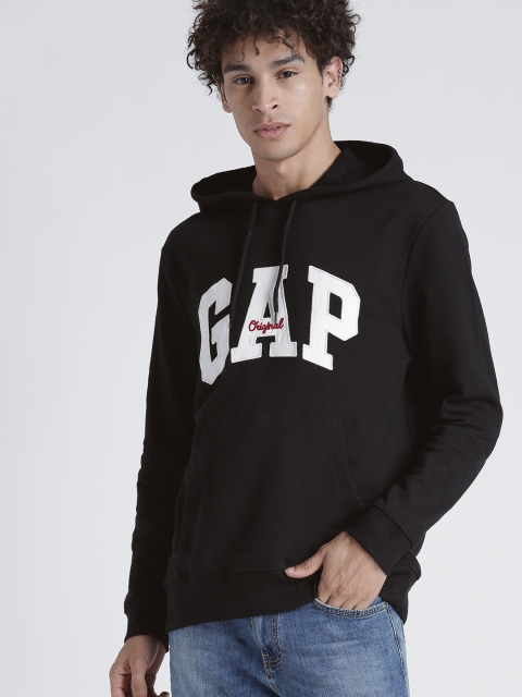 GAP Men's Black Logo Hoodie Sweatshirt