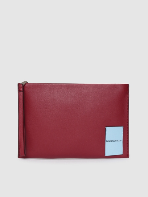 Calvin Klein Men Maroon Solid Travel Pouch