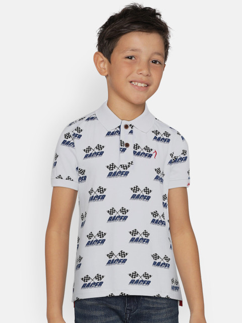 Indian Terrain Boys White Printed Polo Collar T-shirt
Indian Terrain Boys White Printed Polo Collar T-shirt
