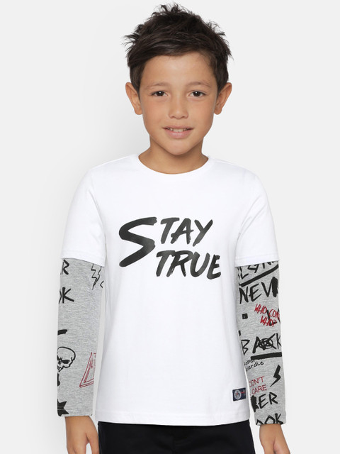 Indian Terrain Boys White Printed Round Neck T-shirt 
Indian Terrain Boys White Printed Round Neck T-shirt