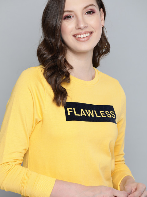 Mast & Harbour Women Yellow & Black Printed Sweatshirt
Mast & Harbour Women Yellow & Black Printed Sweatshirt