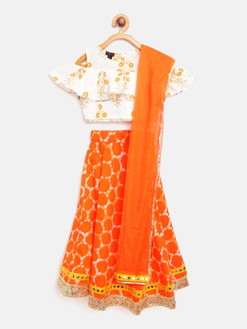 pspeaches Girls Off-White & Orange Printed Ready to Wear Lehenga & Choli with Dupatta
pspeaches Girls Off-White & Orange Printed Ready to Wear Lehenga & Choli with Dupatta