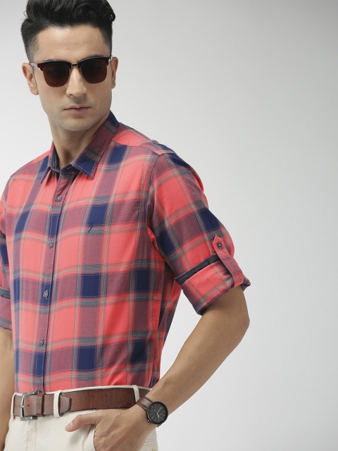 Indian Terrain Men Coral Pink & Navy Blue Chiseled Slim Fit Checked Smart Casual Shirt
Indian Terrain Men Coral Pink & Navy Blue Chiseled Slim Fit Checked Smart Casual Shirt