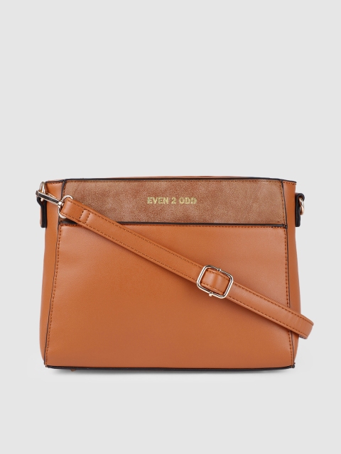 E2O Camel Brown Solid Sling Bag