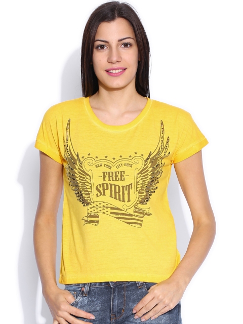 ONLY Yellow Printed T-shirt